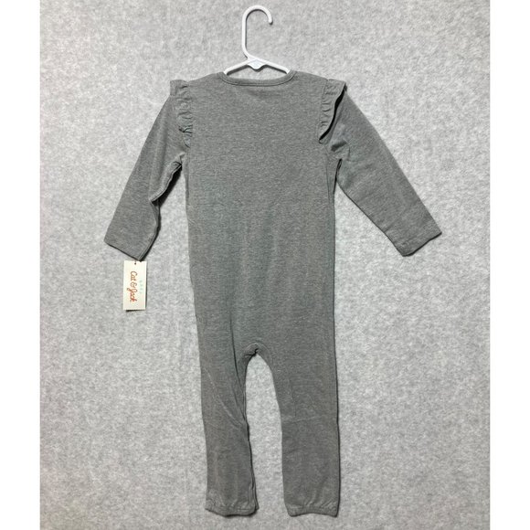Cat and Jack Baby Girl 24 m 2pk Adaptive Rompers 'Worth Waiting For' Pink Gray - Picture 6 of 11